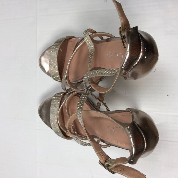 ALDO Rose Gold Dress Sandals - Women's Sz 9 High Heel Strappy Narciso Sexy Bling - Picture 7 of 8